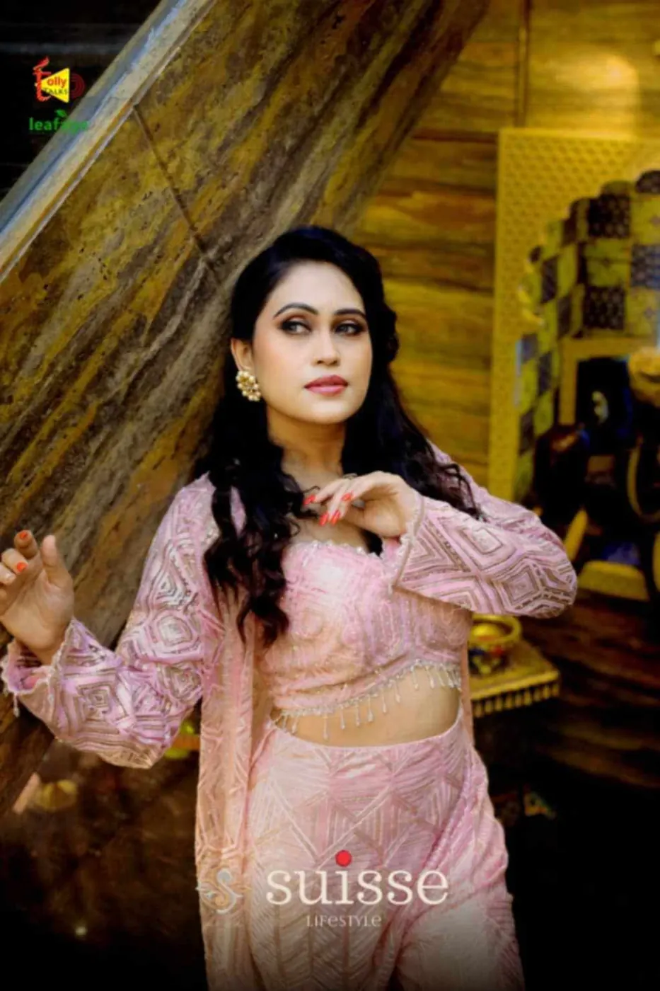 Pastel ethnic portrait in boutique setting